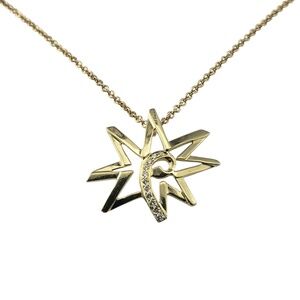Tiffany & Co. Paloma Picasso 18K Gold Diamond Sun & Moon Pendant Necklace #20754